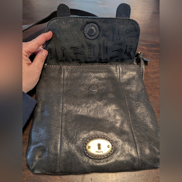 Fossil Black Leather Crossbody Bag - Picture 4 of 6